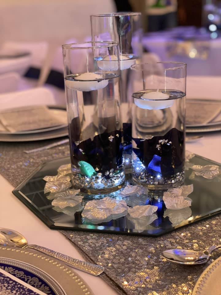 Fancy Candles Used As Table Decoration